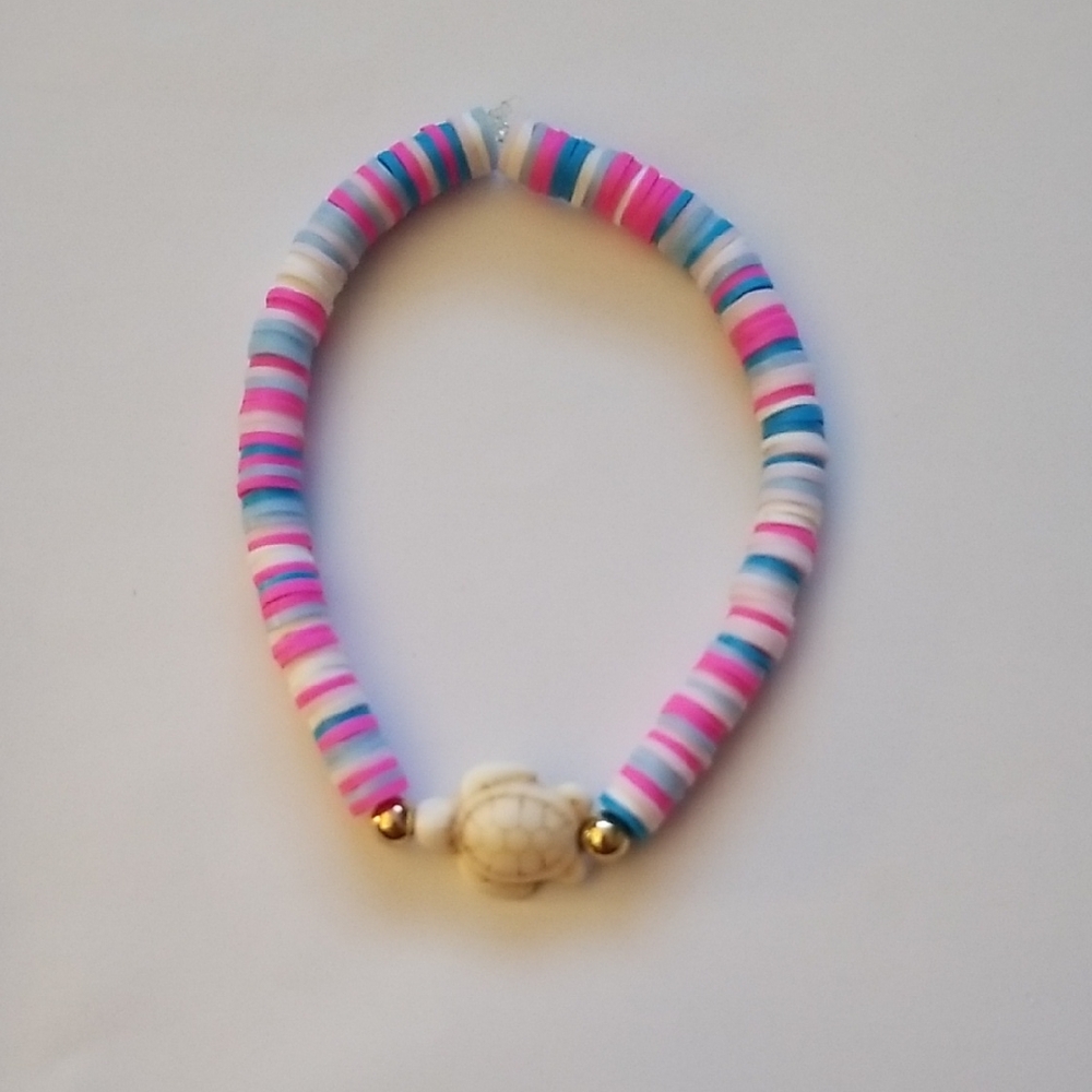 Vibrant Pink and Blue Kids Beaded Bracelet